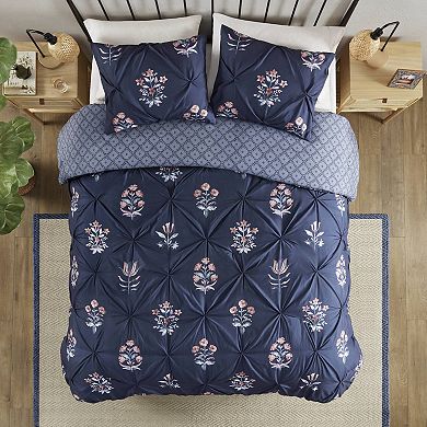 Madison Park Peony 3-Piece Pintuck Duvet Cover Set