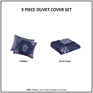 Madison Park Peony 3-Piece Pintuck Duvet Cover Set