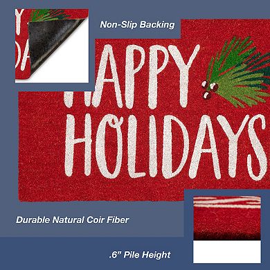 Liora Manne Natura Happy Holidays Holly Outdoor Mat