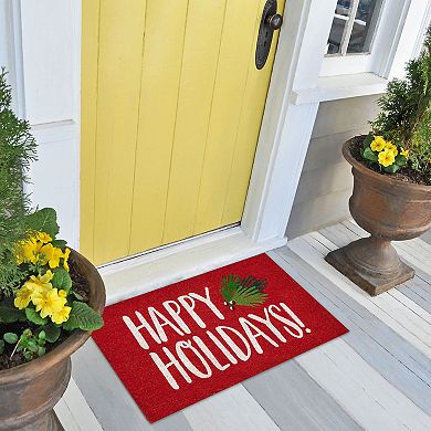 Liora Manne Natura Happy Holidays Holly Outdoor Mat