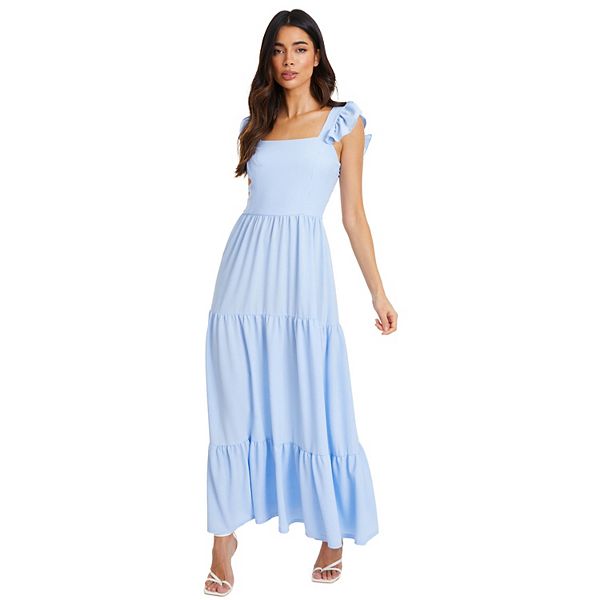 Quiz Women's Textured Jersey Tiered Maxi Dress