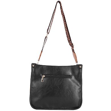 Women's, Fashion Leather Crossbody Bag With Adjustable Guitar Strap