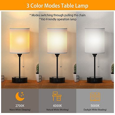 Beside Lamps For Bedroom With 3 Color Modes Set Of 2