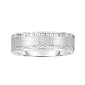 Men's 10k White Gold 1/2 Carat T.W. Diamond Wedding Band
