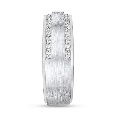Men's 10k White Gold 1/2 Carat T.W. Diamond Wedding Band