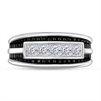 Men's 14k White Gold 1 Carat T.W. Diamond Wedding Band