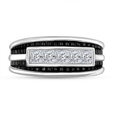 Men's 14k White Gold Carat Diamond Wedding Band