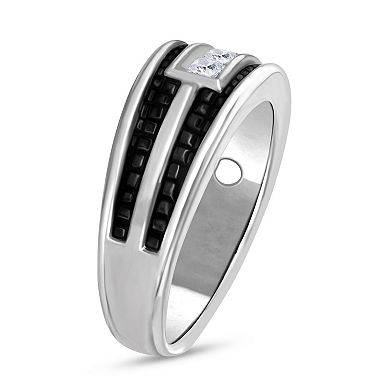 Men's 14k White Gold 1 Carat T.W. Diamond Wedding Band