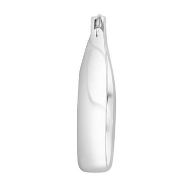 Silver Tone Wide Hoop Earrings