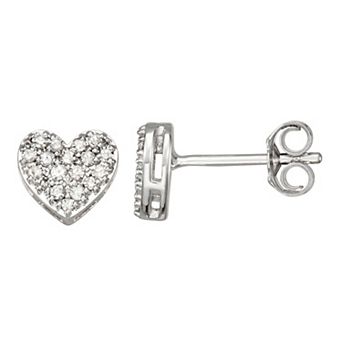 HDI 1/5 Carat T.W. Diamond Heart Earrings