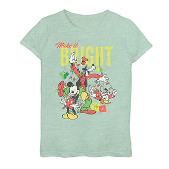 Disney's Mickey Mouse And Friends Tangled In Christmas Lights Girls Graphic Tee