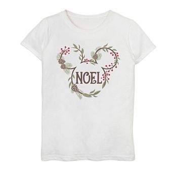 Disney's Mickey Mouse Noel Wreath Girls Graphic Tee