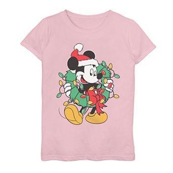 Disney's Mickey Mouse Christmas Wreath Girls Graphic Tee