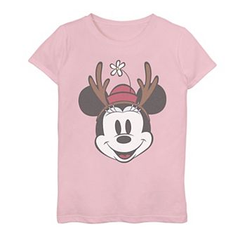 Disney's Minnie Mouse Reindeer Antlers Girls Graphic Tee