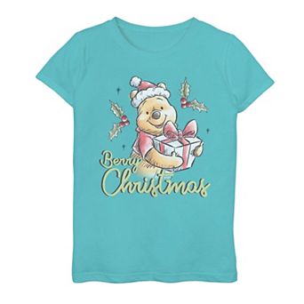 Disney's Winnie The Pooh Berry Christmas Girls Graphic Tee