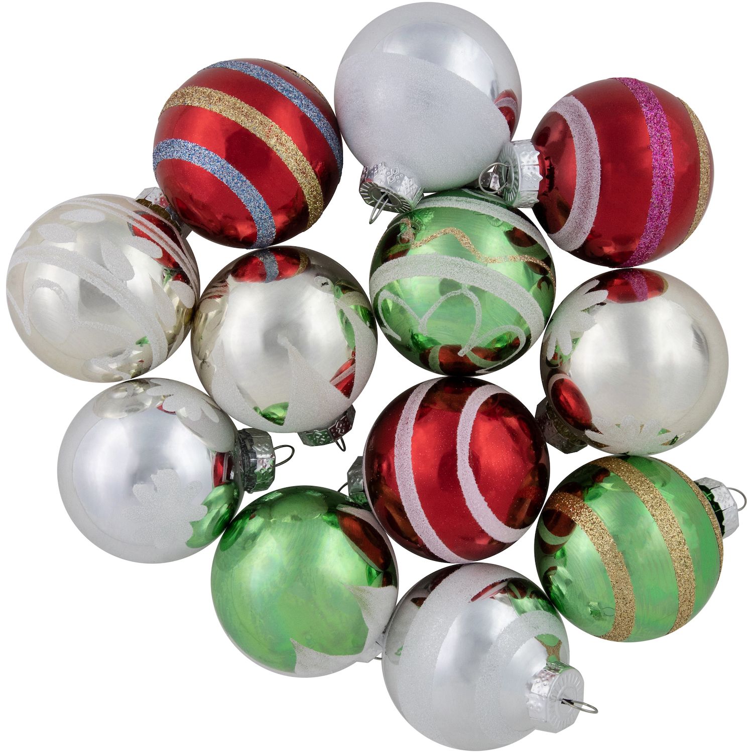 25MM Mini Glass Christmas Ornaments - 20 Piece Multicolored Ball Set
