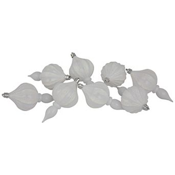 Northlight 8-Pack White Shatterproof Finial Christmas Ornaments