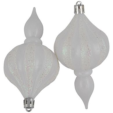 Northlight 8-Pack White Shatterproof Finial Christmas Ornaments