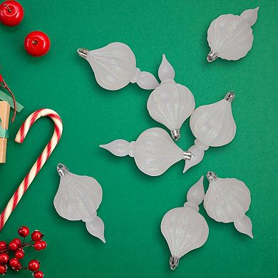 Northlight 8-Pack White Shatterproof Finial Christmas Ornaments