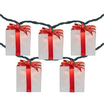 Northlight 10-Count White & Red Christmas Presents Light Set