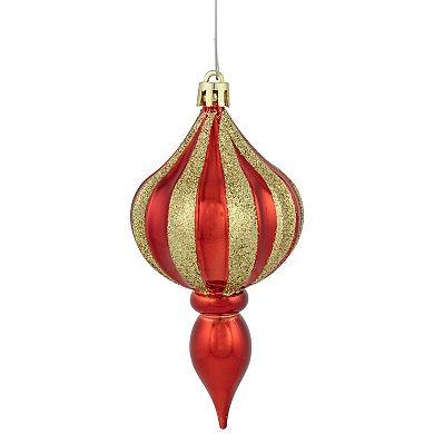 Northlight 8-Pack Red & Gold Shatterproof Finial Christmas Ornaments