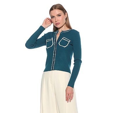 Women's ALEXIA ADMOR Clover Ribbed Knit Button Down Cardigan