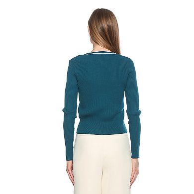 Women's ALEXIA ADMOR Clover Ribbed Knit Button Down Cardigan