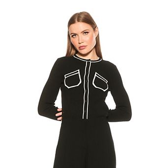 Women's ALEXIA ADMOR Clover Ribbed Knit Button Down Cardigan