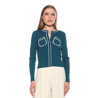 Women's ALEXIA ADMOR Clover Ribbed Knit Button Down Cardigan