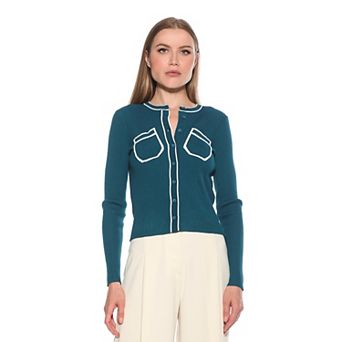 Women's ALEXIA ADMOR Clover Ribbed Knit Button Down Cardigan