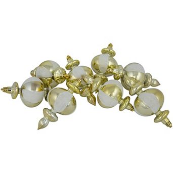 Northlight 8-Pack Champagne Shiny Finish Shatterproof Finial Christmas Ornaments
