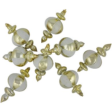 Northlight 8-Pack Champagne Shiny Finish Shatterproof Finial Christmas Ornaments