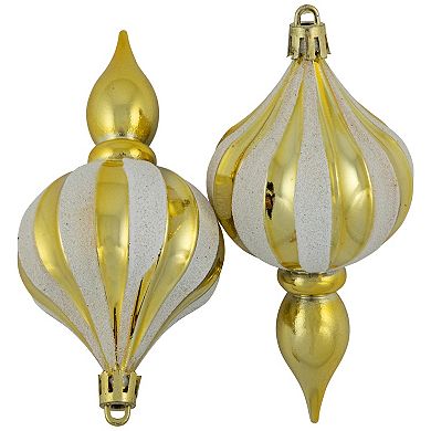 Northlight 8-Pack Gold Shatterproof Finial Christmas Ornaments