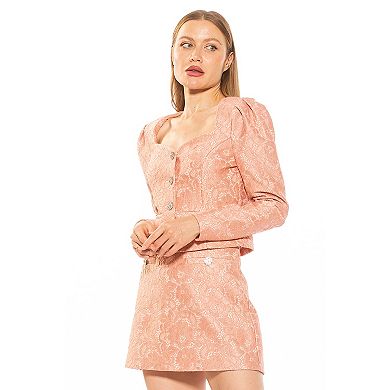 Women's ALEXIA ADMOR Rowan Long Puff Sleeve Sweetheart Lace Jacket