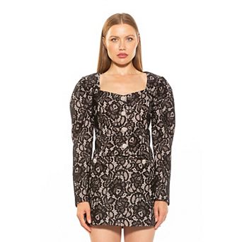 Women's ALEXIA ADMOR Rowan Long Puff Sleeve Sweetheart Lace Jacket