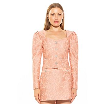 Women's ALEXIA ADMOR Rowan Long Puff Sleeve Sweetheart Lace Jacket