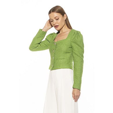 Women's ALEXIA ADMOR Rowan Long Puff Sleeve Sweetheart Jacket