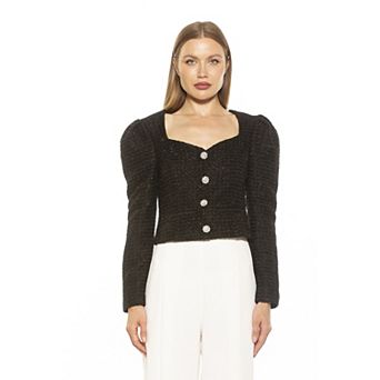 Women's ALEXIA ADMOR Rowan Long Puff Sleeve Sweetheart Jacket