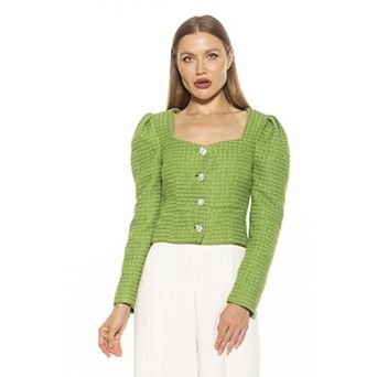 Women's ALEXIA ADMOR Rowan Long Puff Sleeve Sweetheart Jacket