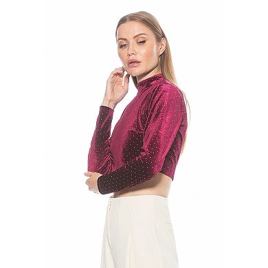 Women's ALEXIA ADMOR Ari Draped Mockneck Long Sleeve Top