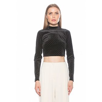 Women's ALEXIA ADMOR Ari Draped Mockneck Long Sleeve Top
