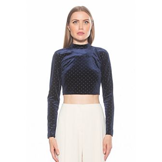 Women's ALEXIA ADMOR Ari Draped Mockneck Long Sleeve Top