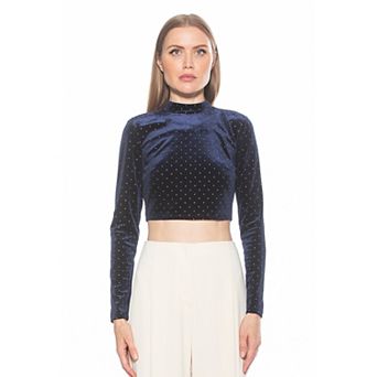 Women's ALEXIA ADMOR Ari Draped Mockneck Long Sleeve Top