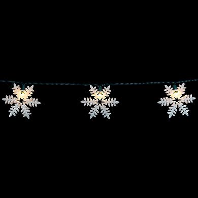 Northlight 10-Count White Glittered Snowflake Christmas Light Set