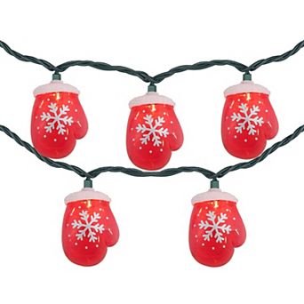 Northlight 10-Count Red Snowflake Mitten Christmas Light Set
