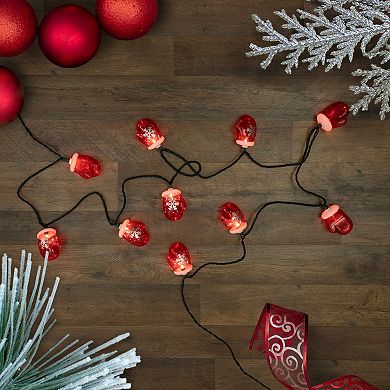 Northlight 10-Count Red Snowflake Mitten Christmas Light Set