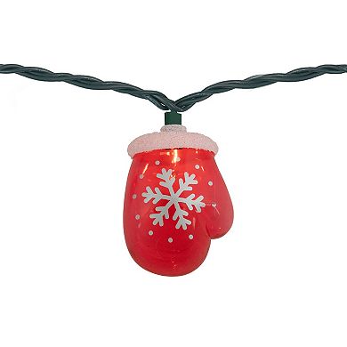 Northlight 10-Count Red Snowflake Mitten Christmas Light Set