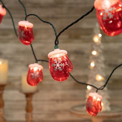 Northlight 10-Count Red Snowflake Mitten Christmas Light Set