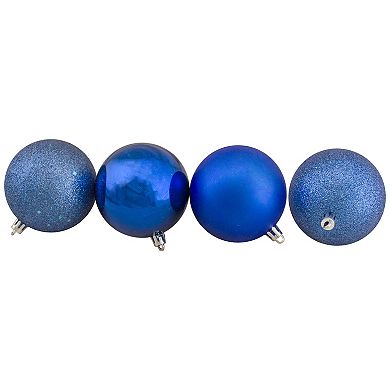 Northlight Lavish Blue Shatterproof 4-Finish Christmas Ball Ornaments 32 pc Set