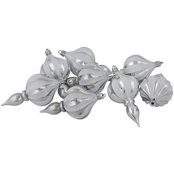 Northlight 8-Pack Silver Shatterproof Finial Christmas Ornaments